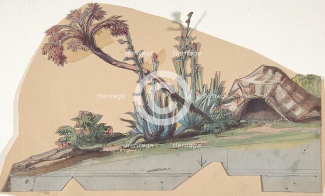 Design for a Stage Set at the Opéra, Paris, 1830-90. Creator: Eugene Ciceri.