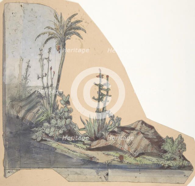 Design for a Stage Set at the Opéra, Paris, 1830-90. Creator: Eugene Ciceri.