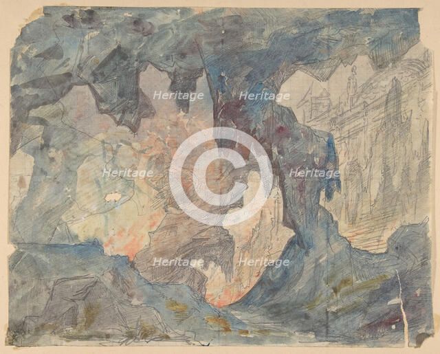 Design for a Stage Set at the Opéra, Paris, 1830-90. Creator: Eugene Ciceri.