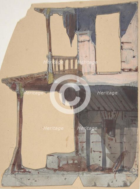 Design for a Stage Set at the Opéra, Paris, 1830-90. Creator: Eugene Ciceri.