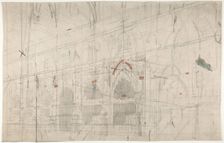 Design for a Stage Set at the Opéra, Paris: Church Interior, 1830-90. Creator: Eugene Ciceri