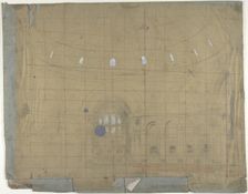 Design for a Stage Set at the Opéra, Paris: Church Interior, 1830-90. Creator: Eugene Ciceri