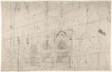 Design for a Stage Set at the Opéra, Paris: Church Interior, 1830-90. Creator: Eugene Ciceri