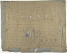 Design for a Stage Set at the Opéra, Paris: Church Interior, 1830-90. Creator: Eugene Ciceri