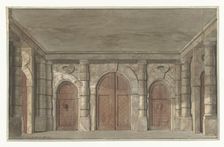 Design for a stage set for a prison vestibule, 1779. Creator: Pieter Barbiers