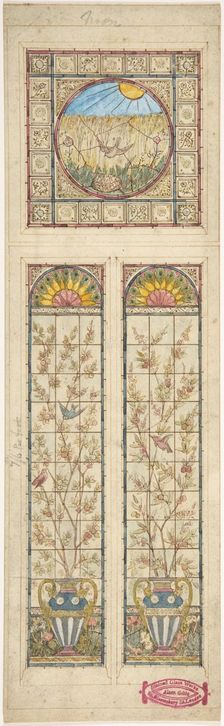 Design for a stained glass window, 1866-92. Creator: Alexander Gibbs