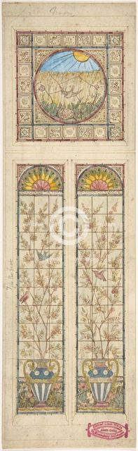 Design for a stained glass window, 1866-92. Creator: Alexander Gibbs.