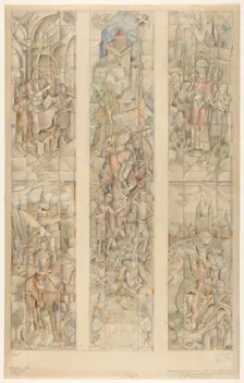 Design for a stained glass window, in the new Government Building in Maastricht, 1932. Creator: Henri Charles Jonas