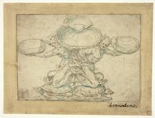 Design for a Salt Cellar or a Table Fountain, 1570-1620. Creator: Livio Agresti da Forlì