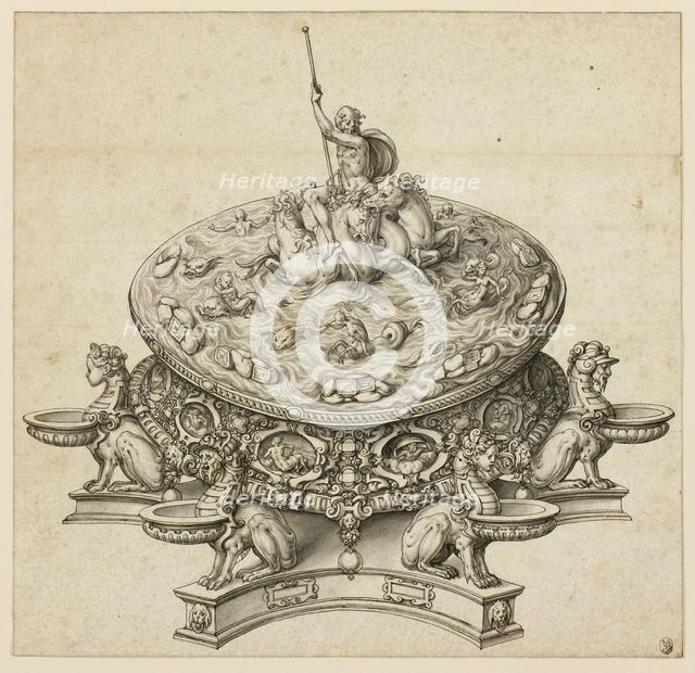 Design for a Saltcellar, 17th century. Creator: possibly Hans Friedrich Schorer German, born 1585, active 1609-1649.