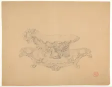 Design for a sauce boat on a saucer, c.1830. Creator: Workshop of Charles Nicolas Odiot