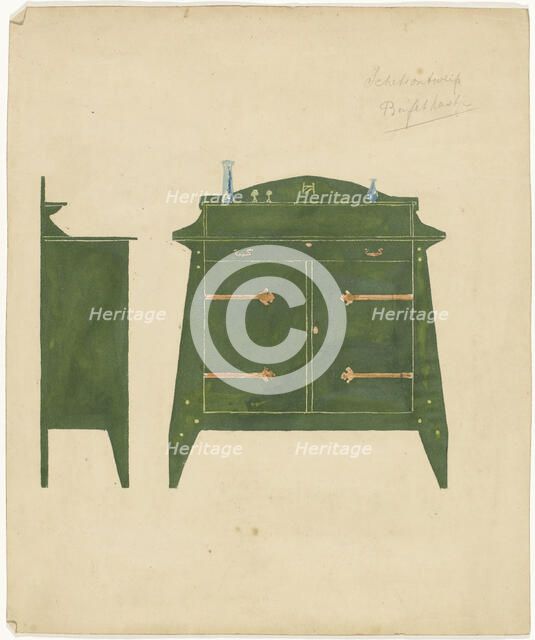Design for a sideboard, 1887-1911. Creator: Gustaaf Frederik van de Wall Perné.