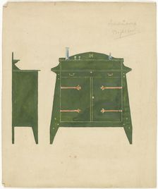 Design for a sideboard, 1887-1911. Creator: Gustaaf Frederik van de Wall Perné
