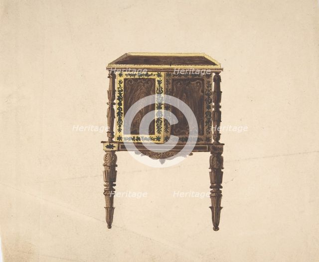 Design for a Small Cabinet with Elaborately Carved Legs, early 19th century. Creator: Anon.