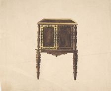Design for a Small Cabinet with Elaborately Carved Legs, early 19th century. Creator: Anon