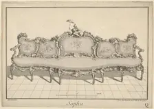 Design for a Sofa, from: Nouvelle Iconographie Historique III, series Q, 1771 or after. Creator: Duval