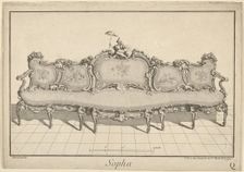 Design for a Sofa, from: Nouvelle Iconographie Historique III, series Q, 1771 or after. Creator: Duval