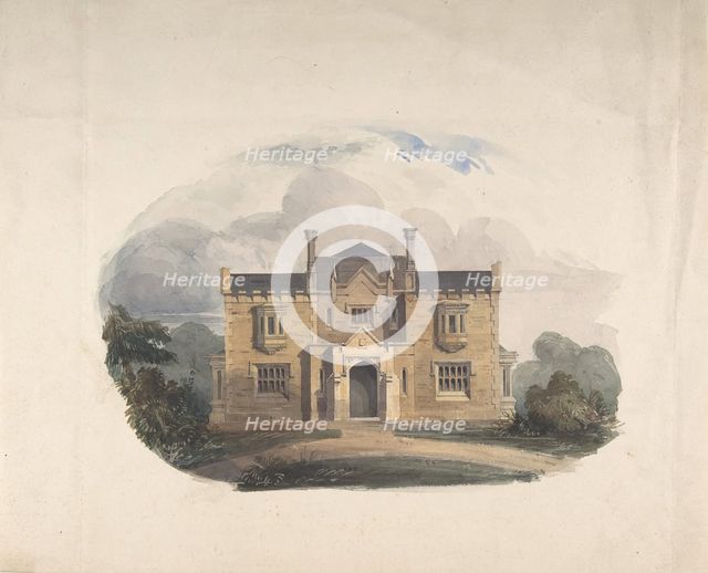 Design for a Tudoresque Villa, Elevation, 19th century. Creator: Anon.
