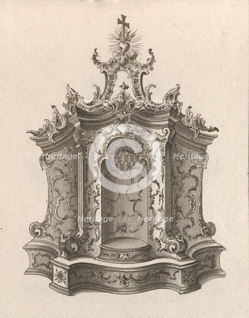 Design for a Tabernacle, Plate 1 from the series 'Tabernacle', Printed ca. 1750-56. Creator: Franz Xavier Habermann.