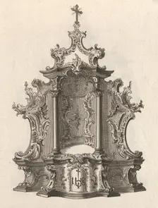 Design for a Tabernacle, Plate 2 from the series Tabernacle Printed ca. 1750-56. Creator: Franz Xavier Habermann