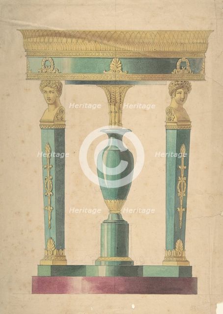 Design for a Table, early 19th century. Creator: Attributed to Adrien Louis Marie Cavelier.