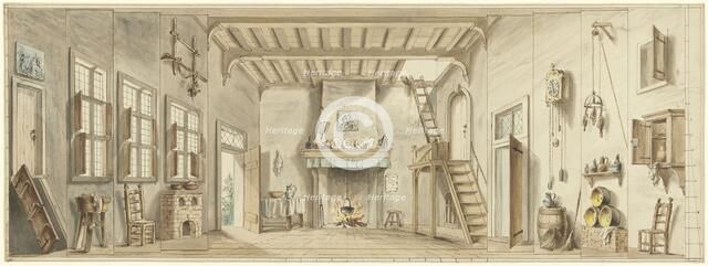 Design for a theater decor for the Flemish Opera Het Kapertje, 1782-1837. Creator: Pieter Bartholomeusz. Barbiers.