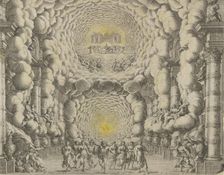 Design for a theater set created by Giacomo Torelli da Fano for the ballet Les Noces de..., 1654. Creators: Israel Silvestre, François Francart