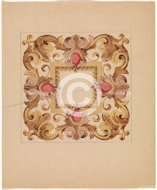 Design for a tile, c.1850. Creator: Anon.