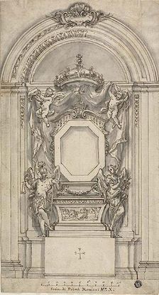 Design for a Tomb, 1677/1747. Creator: School of Francesco Solimena Italian, 1657-1747