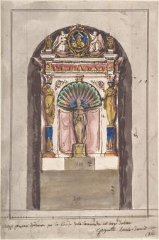 Design for a Tribune., ca. 1866. Creator: Anon