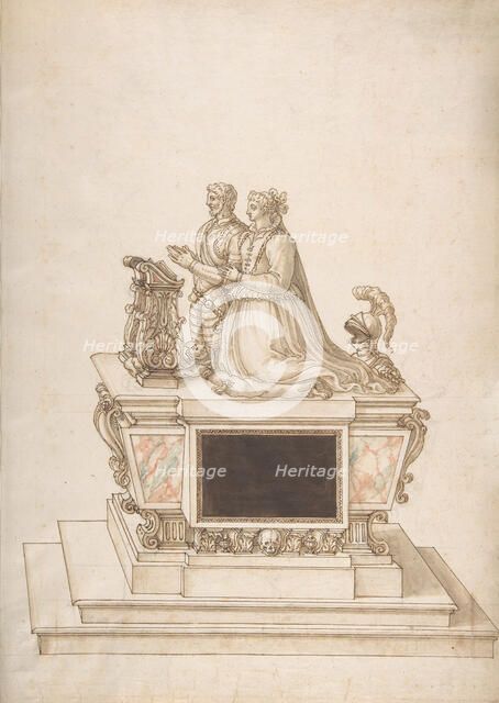 Design for a Triple Tomb, 16th century. Creator: Anon.