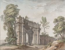 Design for a Triumphal Arch for the Gardens at Chateau d'Enghien, Belgium, 1782. Creator: Charles de Wailly