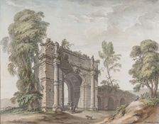 Design for a Triumphal Arch for the Gardens at Chateau d'Enghien, Belgium, 1782. Creator: Charles de Wailly