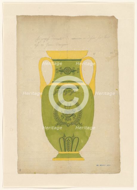 Design for a vase of Sèvres porcelain, c.1805-c.1815. Creator: Unknown.