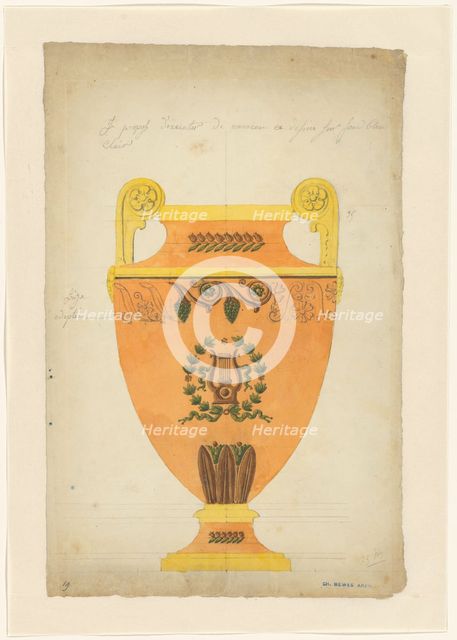 Design for a vase of Sèvres porcelain, c.1805-c.1815. Creator: Unknown.