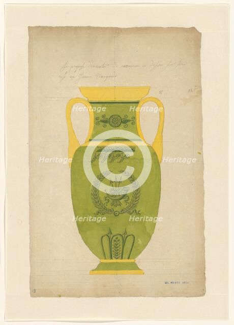 Design for a vase of Sèvres porcelain, c.1805-c.1815. Creator: Unknown.
