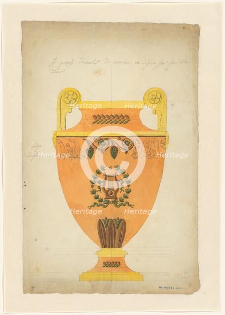 Design for a vase of Sèvres porcelain, c.1805-c.1815. Creator: Unknown.