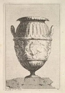 Design for a Vase with a Bacchic Frieze, from: Vases, 1746. Creator: Jacques Francois Joseph Saly