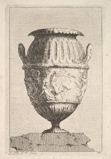 Design for a Vase with a Bacchic Frieze, from: Vases, 1746. Creator: Jacques Francois Joseph Saly