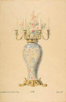 Design for a Vase with Candelabra, 19th century. Creator: Anon