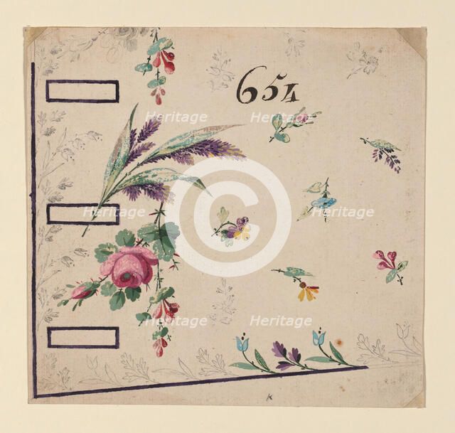 Design for a Waistcoat Corner, France, 1770-1810. Creator: Unknown.