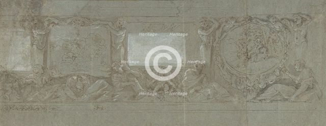 Design for a Wall Decoration with the Sacrifice of Abraham and the Flight into Egypt, ca. 1600-1647. Creator: Giovanni Lanfranco.