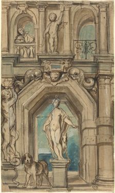 Design for a Wall Decoration [recto], 1640/1645. Creator: Jacob Jordaens