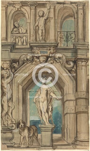 Design for a Wall Decoration [recto], 1640/1645. Creator: Jacob Jordaens.
