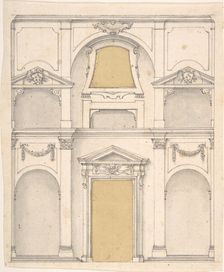 Design for a Wall Elevation over Two Floors, 17th century. Creator: Anon