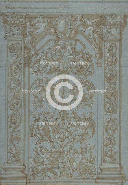 Design for a Wall Elevation with Grotesques, ca. 1540-70. Creator: Anon.