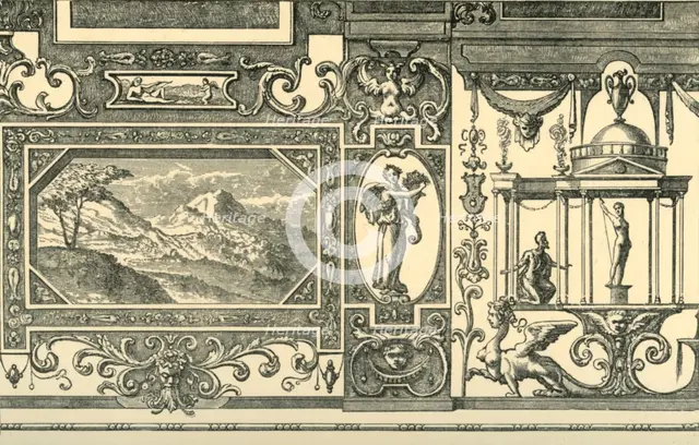 Design for a wall or ceiling decoration in the grotesque taste, 16th century, (1881). Creator: Unknown.