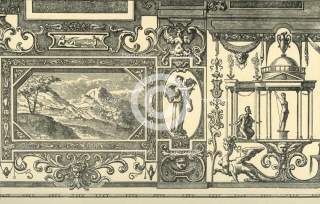 Design for a wall or ceiling decoration in the grotesque taste, 16th century, (1881). Creator: Unknown.