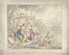 Design for a wall painting with allegory of the Earth, 1677-1755. Creator: Elias van Nijmegen