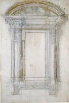 Design for a window, c1490-1560. Artist: Michelangelo Buonarroti